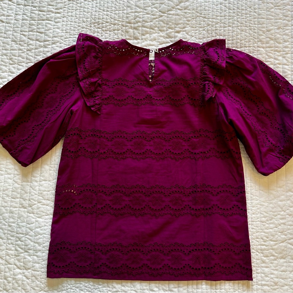 Sezane Elsa Blouse Pourpre - Size 34 - Picture 4 of 6